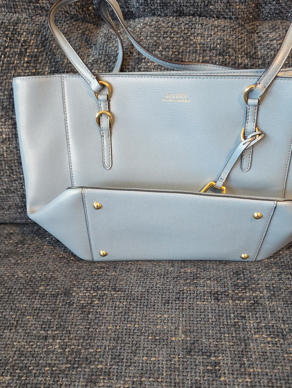 Lauren Ralph Lauren Light Blue Tote with Gold Hardware